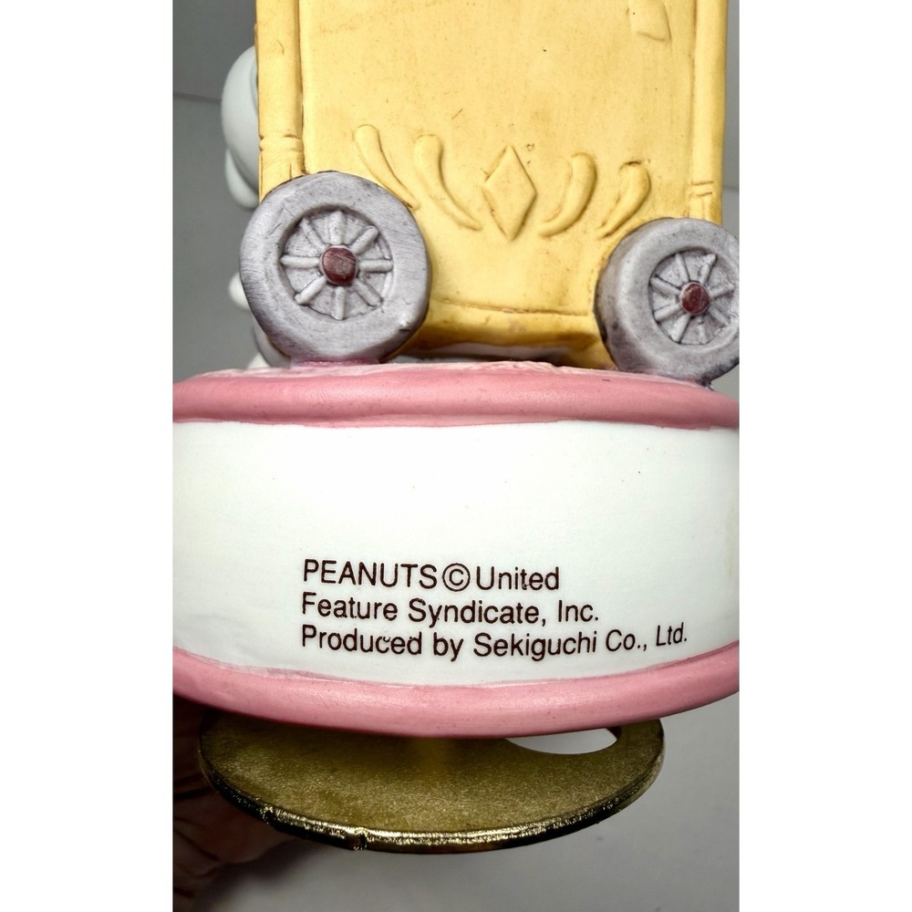 Vintage Sekiguchi Peanuts Snoopy Japan Music Box Crank Organ Figure 1997 Rare - Picture 3 of 17
